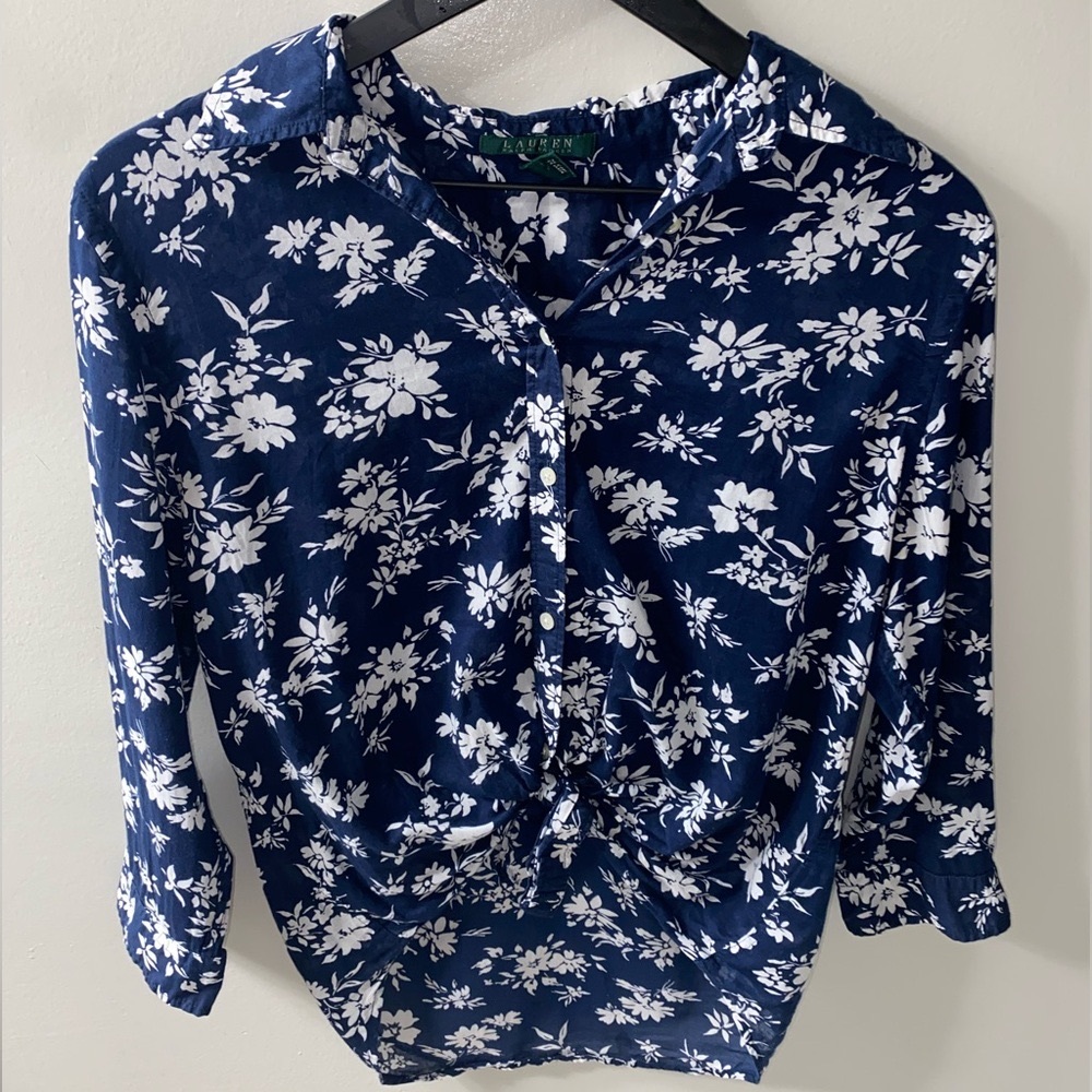 Blue Ralph Lauren Floral Button up